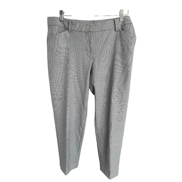 Talbots Hampshire Ankle Pants Black White Geometric Stretch  Size 14P 14 Petite - Picture 1 of 7